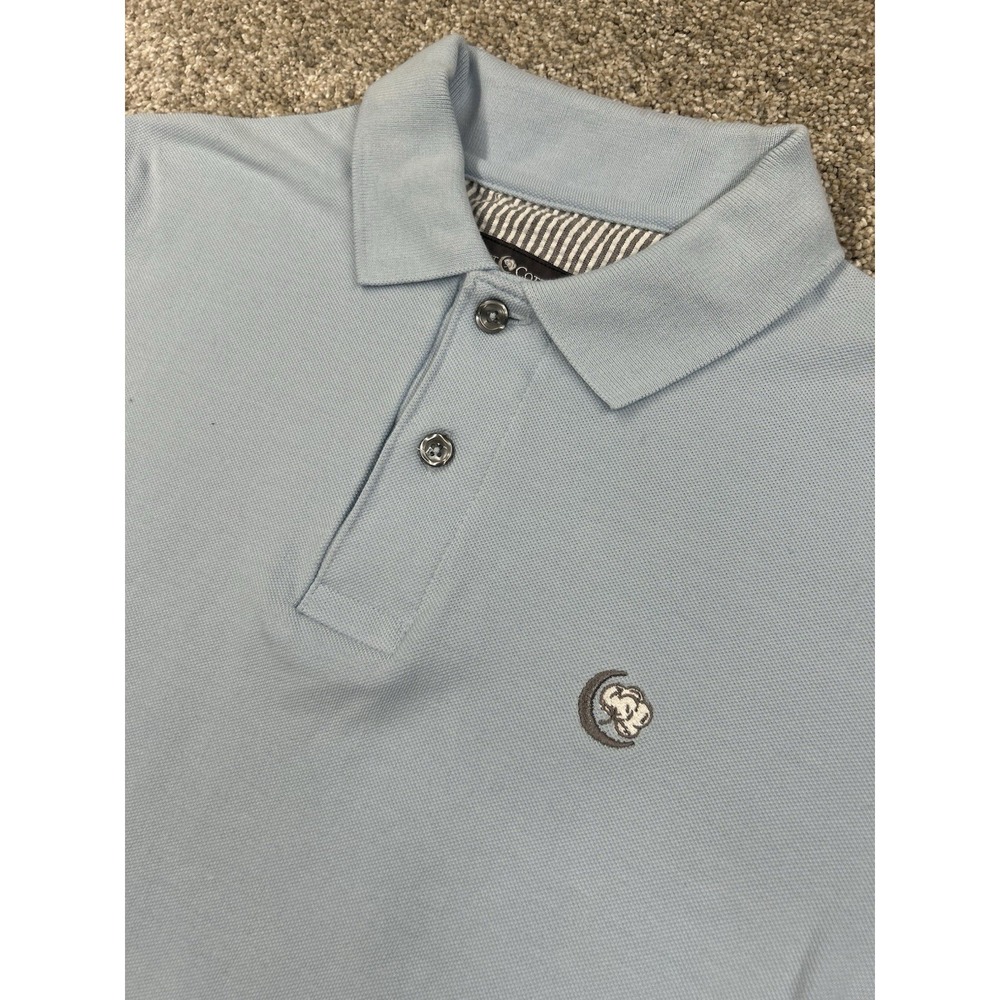 Crescent Cotton Shirt Men's Small Light Blue Short Sleeve Polo 100% Cotton #0392